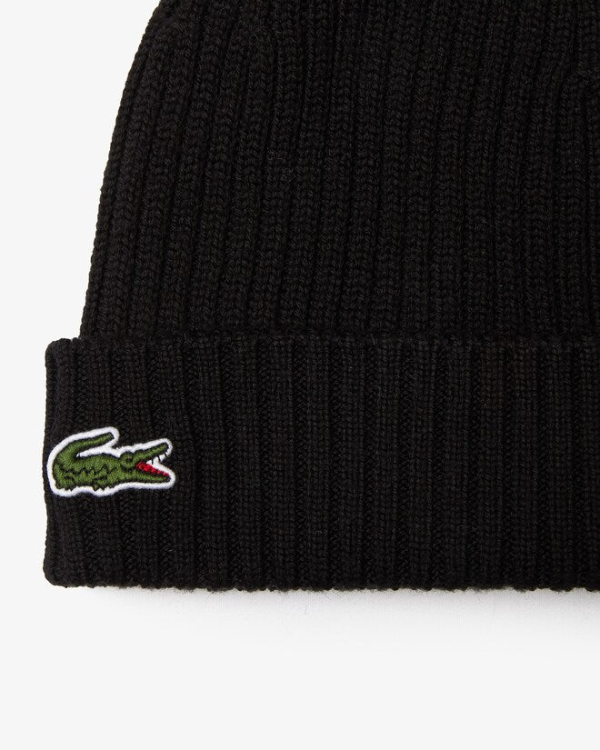Rib Knit Brushed Wool Beanie