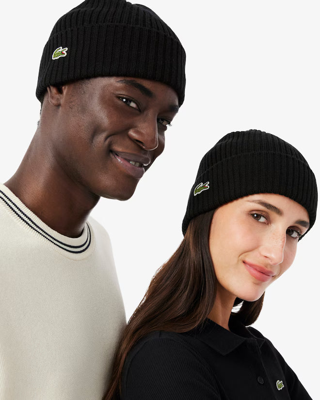 Rib Knit Brushed Wool Beanie